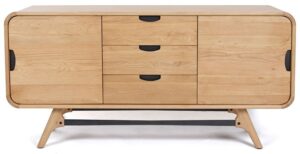 Flow Oak & Brushed Steel Sideboard 1650X460X800H