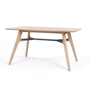 Flow Oak & Brushed Metal Dining Table 1500X900X760