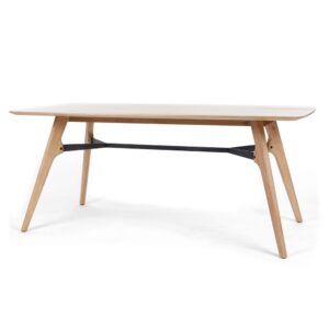 Flow Oak & Brushed Metal Dining Table 2000X1000X76