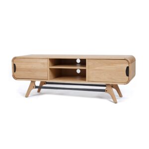Flow Oak & Brushed Metal Tv Unit 1650X460X580H
