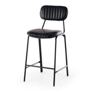 Datsun Vintage Black Barstool Pu & Metal