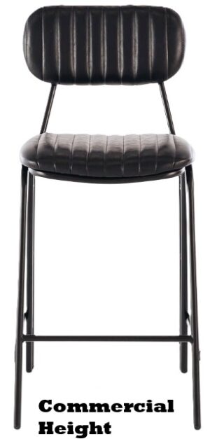 Datsun Vintage Black Commercial Height Barstool Pu