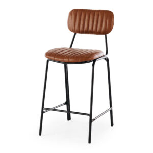 Datsun Vintage Tan Barstool Pu & Metal