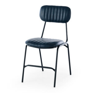 Datsun Vintage Blue Dining Chair Pu & Metal