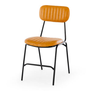 Datsun Vintage Camel Dining Chair Pu & Metal
