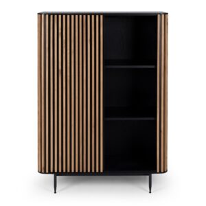 Linea Highboard Shelf Black & Natural Oak .98X1.35