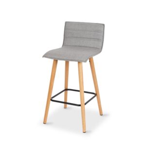 Liva Light Grey Fabric Barstool 2 Only