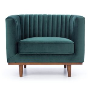 Madison Arm Chair In Dark Green Velvet Fab