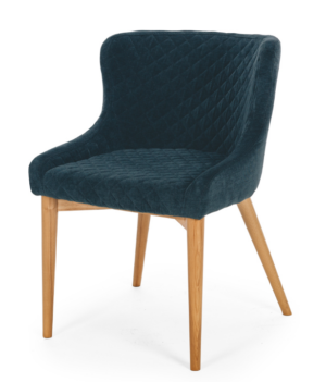 Paris Dining Chair In Blue Strata Velvet