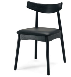 Wagner Chair Black Oak With Black Pu Seat