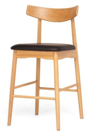 Wagner Barstool White Oak W/Black Pu Seat Due July