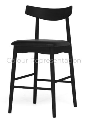 Wagner Barstool Black Oak W/Black Pu Seat Due July