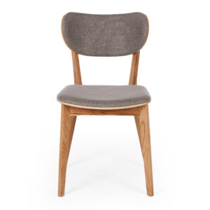 Zurich Light Grey Oak Dining Chair Oak Leg Assembl