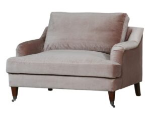 Thornfield 1.5 Seater Arm Chair In Musk Velvet