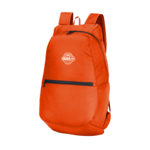 Packable Orange Backpack 30X50X15 Folds To 15X15X4