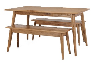 Reeves Smoked Oak 1500 Table + 2 1200 Bench Seats
