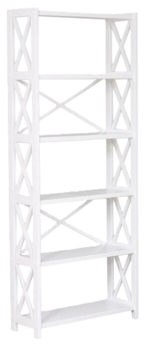 Brixton White 6 Shelf Bookcase 800X300X1980H