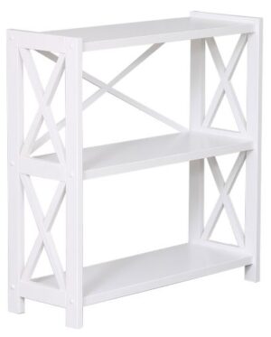 Brixton White 3 Shelf Bookcase 800X300X855Mm