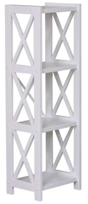 Brixton White 4 Shelf Bookcase 400X300X1230H