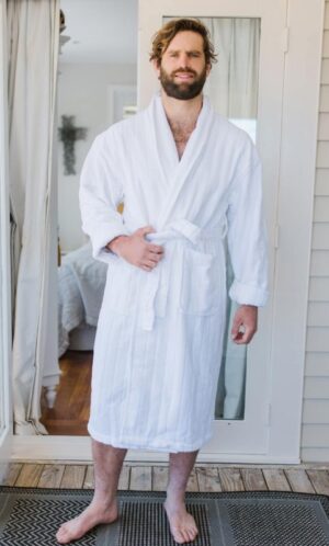 Luxury Hotel Velour Robe White One Size Fits Most