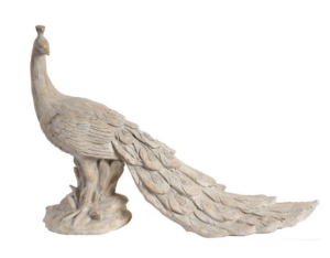 Whitewash Peacock Ornament 762X276X559