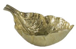 Golden Leaf Aluminium Bowl 450X254X140