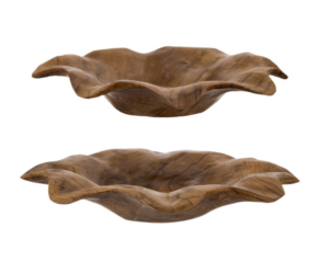 Teak Platters Set Of 2 300X300X50H