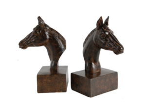 Dark Horse Head Book Ends Set Of 2 130X107X203