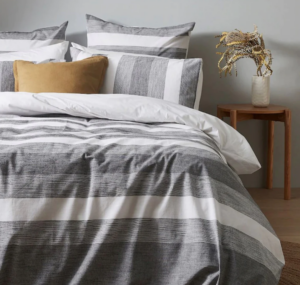 Bronx Stripe Black Duvet Set King