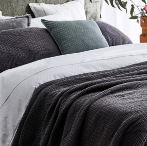 Grande Bedspread Set Queen Charcoal
