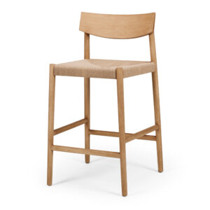 Ingrid Natural Oak High Back Barstool