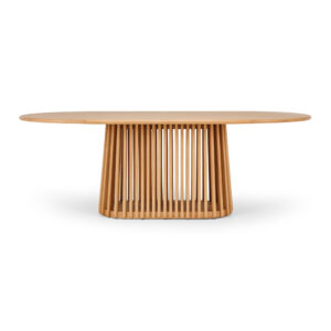 Bur Oval Dining Table Oak 2200X1100X760H