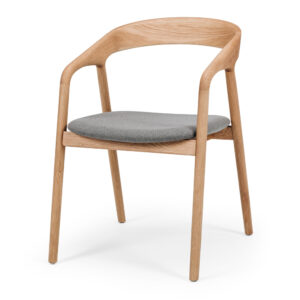 Nora Natural Oak Dining Chair Grey Seat
