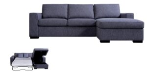 Sloane 3 Seater + Chaise Glamour Licorice Fabric