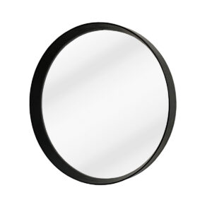 Black Oak Round Framed Mirror 800X800H
