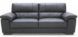 Syros 3 Seater In Black Split Leather 2020X970X920
