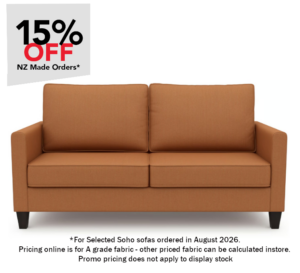 Soho 2.5 Seater In A Grade Fabric 1670X850X920H