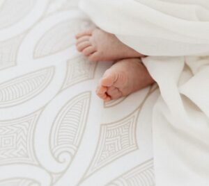Bo & Ko Te Patiki Fitted Cot Sheet Mocha 70X130Cm