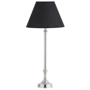 Black & Nickle Table Lamp W/Black Shade