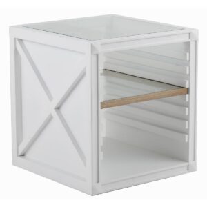 Polo Side Table Poplar & Glass 520X540X600