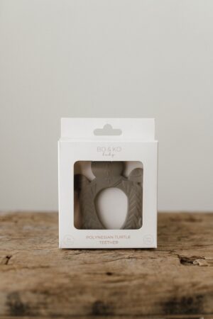 Bo & Ko Baby Turtle Teether Olive
