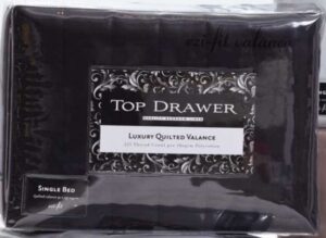 Top Drawer Double Black Quilted Valance