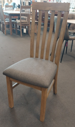 Texas Dining Chair With Grey Fabric Seat