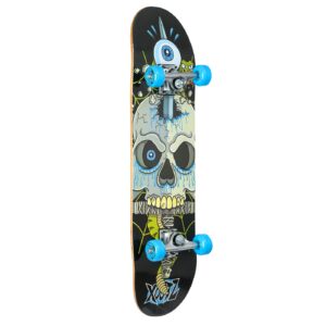 Xootz Snake Skull 31 Inch Skateboard Grey Blue