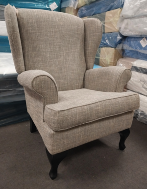 Wing Back Chair In Parisenne Teal Fabric