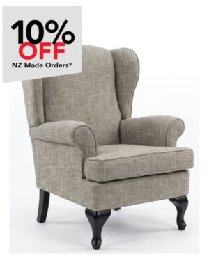 Wing Back Chair In Parisenne Teal Fabric