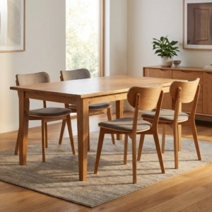 Tuscan Smoked Oak 1500 Dining Set W/4 Zurich Chai