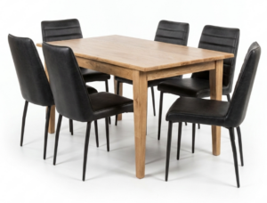Tuscan Smoked Oak 1500 Dining Set W/6 Hansel Chai