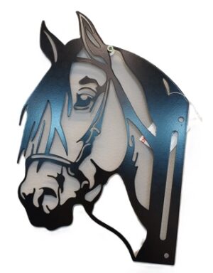 Peeping Lazer Cut Horse Metal Fence Art Black