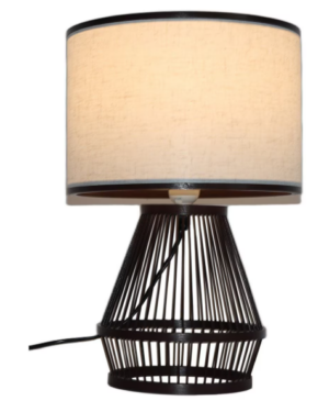 Bamboo And Linen Table Lamp Natural/Black 280X420